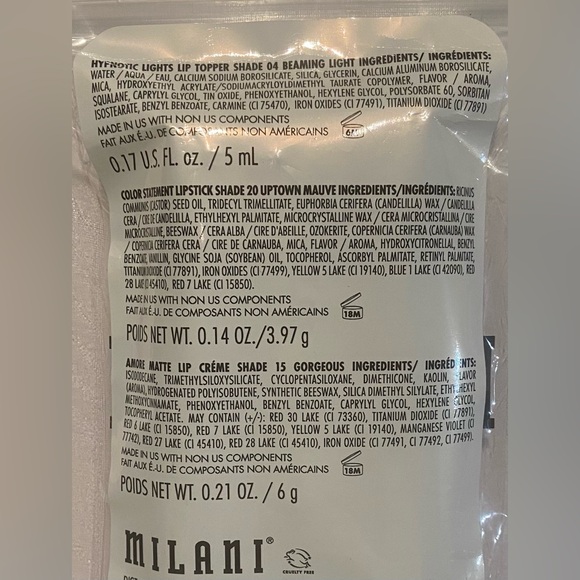 Milani- Lipstick and Lipgloss Trio Set (Sealed) - Picture 2 of 2